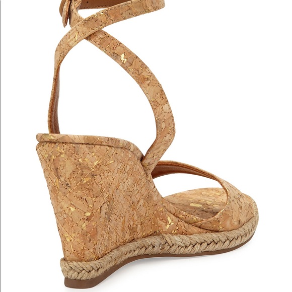 Tory Burch Marion Metallic Cork Espadrille Wedges - Picture 3 of 3
